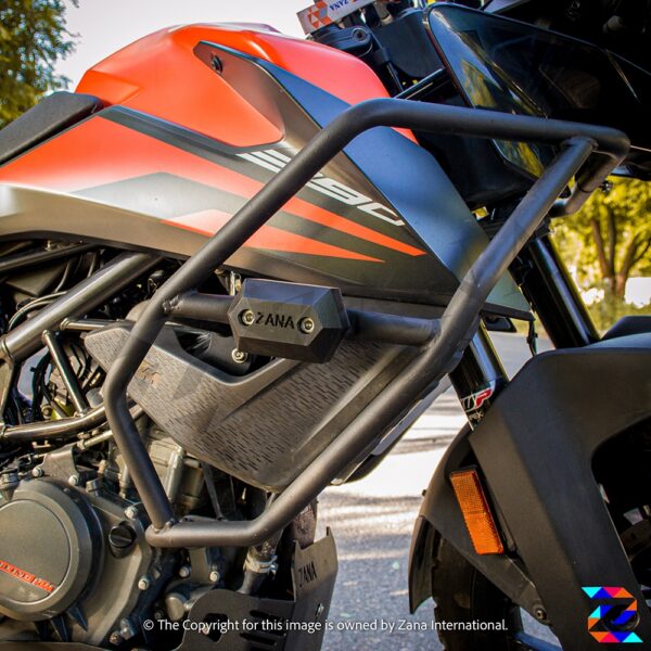 ZANA CRASH GUARD WITH SLIDER TEXTURE MATT BLACK KTM 390/250 ADV