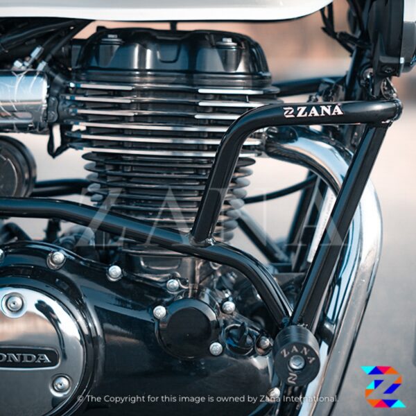 ZANA CRASH GUARD WITH SLIDER MATT BLACK HONDA CB350 - Image 2